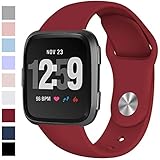 Hamile Soft Bands Compatible for Fitbit Versa & Fitbit Versa Lite, Silicone Replacement Band Straps for Fitbit Versa Smart Watch, Small, Red