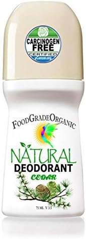 Organic 100% Natural Healing Detox Deodorant for Men & Women Aluminum Free Alcohol Free Non Toxic Vegan Paleo FoodGradeOrganic Roll on (Cedar)
