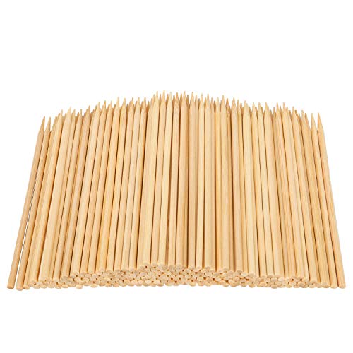 Easytle Natural Bamboo Skewers Sticks for BBQ, Appetizer, Vegetables, Cheese, Fruit, Corn and More Food, 200 Pcs (4 Inch)