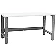 Table & Workbench: 1" Thick Laminate Top, Height Adjustable Bench - 30" D x 48" L x 30" - 36" H - by BenchPro