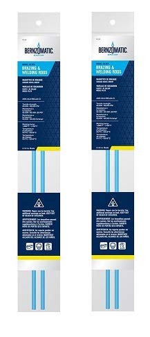 Bernzomatic NS3 Nickel-Silver Brazing Rods 2-Pack - Flux Coated Welding Rods For Metal Repair