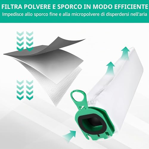 12 Vacuum Cleaner Bags for Vorwerk Kobold VB100 FP100, with 4 Motor Filters, 2 Brushes, Filter Bags Replacement Parts Accessories for Vorwerk Kobold VB 100 FP 100 Vacuum Cleaner