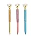 3 Pcs Diamond Pens, Metal Ballpoint Pen With Big Crystal Diamond for Women and Student, Gold Pink and Blue,School and Office Supplies,Black Ink with10 Replacement Refills By YWSYC (3Pcs)