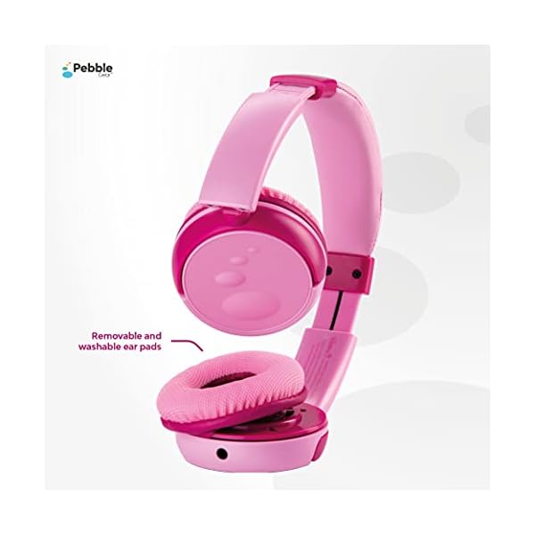 Pebble-Gear-Childrens-Headphones-Pink-Stereo-Kids-Headphones-35-mm-Jack-Cable-85-dB-Volume-Limiter-Adjustable-and-Foldable-Headset-Washable-Ear-Cups-Music-Sharing-Function-3D-Design Pebble Gear Children's Headphones Pink - Stereo Kids Headphones, 3.5 mm Jack Cable, 85 dB Volume Limiter, Adjustable and…