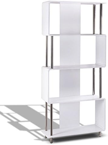 Industrial Style 4 Shelf Modern Storage Display Bookcase - By Choice Products