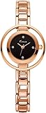 Lava Watches Women's Rose Gold Stainless Steel Watch With Black Dial Analog Lady Fashion Luxury