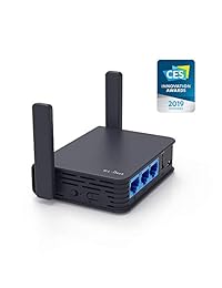 GL.iNet GL AR750S Ext Gigabit Travel AC Router (Slate), 300Mbps(2.4G)+433Mbps(5G) Wi Fi, 128MB RAM, MicroSD Support, OpenWrt LEDE pre instalado, Cloudflare DNS, Adaptador de corriente y cables incluidos