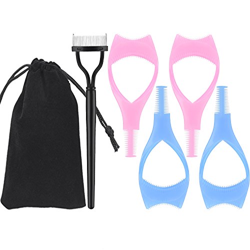 image for Bememo 5 Pieces Makeup Eyelash Tool Set, Eyelash Comb Curler Eyebrow G
