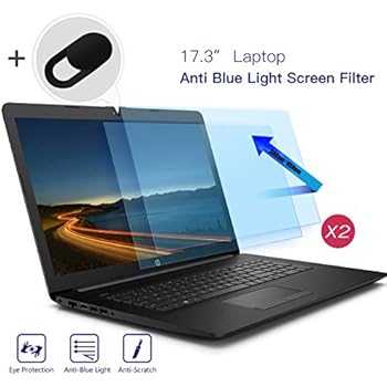 2PC 17.3 Inch Anti Blue Light Laptop Screen Filter, Anti Glare Screen Protector Eye Protection Blue Light Blocking Screen Protector for 17.3