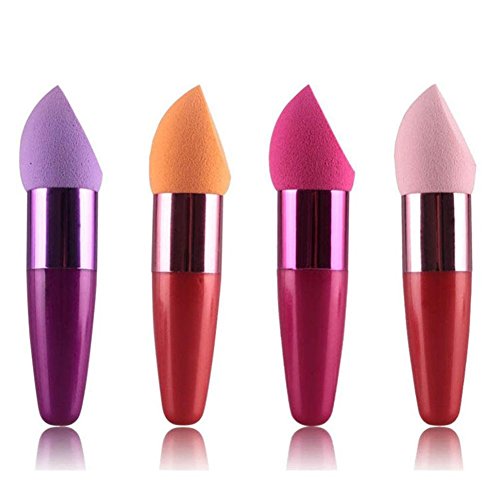 Demarkt 1PCS Makeup Sponge Brush Round Bottom Makeup Sponge Foundation Mixing Handle Sponge Innocent Makeup Blender Liquid Cream and Powder (Random Colors)