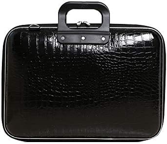 Briefcase-Solid Color Waterproof Notebook Computer Handbag Notebook Case for Men Women Black 15 Inch