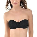 La Isla Women's Lace Overlay Underwire Multiway Strapless Balconette Bridal Bra
