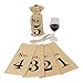 Houseables Wine Tasting Bags, Blind Bottle Cover with Rope, 6”x14”, 5 Pk, Polyester Fiber Bag, Brown, Numbered Blinders, Reusable Wraps, Taste Test Set, Gift Supplies, Themed Dinner Party Games