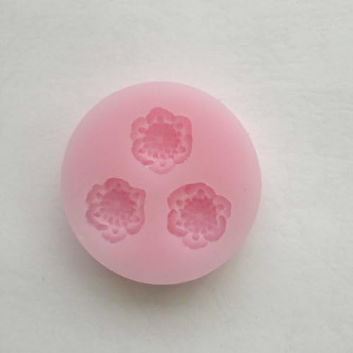 FUNSHOWCASE 3 Holes Exotic Flowers Silicone Mould Icing Mold for sugarcraft Cake Decorating Chocolate soap Candle Fondant Gum Paste Clay, demension 46x46x12mm