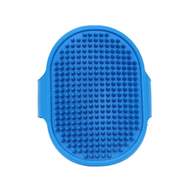 Dog Bath Brush with Adjustable Strap, Grooming Soothing Massage Rubber Comb Pet Shampoo Brush for Dogs and Cats with Short or Long Hair (Blue)