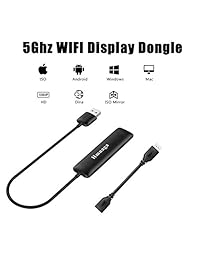 WIFI Display Dongle, elegante elección 5G inalámbrico WiFi HD 1080P pantalla espejo adaptador HDMI Display Receptor soporte Chromecast DLNA Miracast AirPlay para IOS Android Mac OS Win 8.1+, Negro