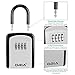 ORIA Key Lock Box, Key Safe Box, 4 Digit Combination Key Storage Lock Box Waterproof, 5 Keys Capacity with Removable Shackle for Indoor Outdoor, Silver, 3.66inch