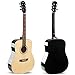 ARTALL 41 Inch Handmade Solid Wood Acoustic Dreadnought Guitar Beginner Kit with Gig Bag, Strings, Picks, Strap, Glossy Black