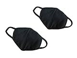 ALIMITOPIA Guaze Mask,Adult Three Ply Activated Carbon Pure Cotton Recycling Face Mouth Mask Respirators(2pcs,Black)