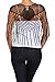 Fashion Secrets Women`s Crochet Knit Fringed Asymmetric Evening Dress`s Shrug Bolero Cape Poncho (Black)
