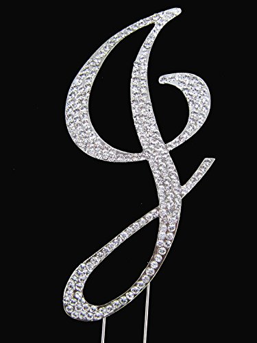 Rhinestone Cake Topper Letter J