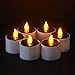 Solar Candles Flameless Rechargeable Candles LED Tea Lights Candles Battery Operated Upgraded Solar Power Waterproof Warm White Candle Set of 6 for Home Bar Bedroom Living Room Garden Outdoor Indoor