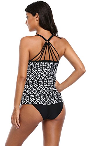 ATTRACO Women's Tankini Swimsuits Cross-Back Two Piece Bathing Suits Tribal Swimwear ATTRACO Women's Tankini Swimsuits Cross-Back Two Piece Bathing Suits Tribal Swimwear