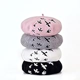 JOOWEN Women's Vintage Plain Beret Hat Girls Wool Warm Beanie Cap