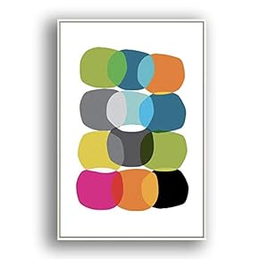 Framed Canvas Wall Art Abstract for Living Room, Bedroom Color Block Canvas Prints for Modern Home Decoration Ready to Hang - 16"x24" inches