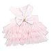 Wakeu Small Dog Girl Dress Pet Puppy Cat Lace Tutu Stripe Vest Skirt Clothes (M, Pink)