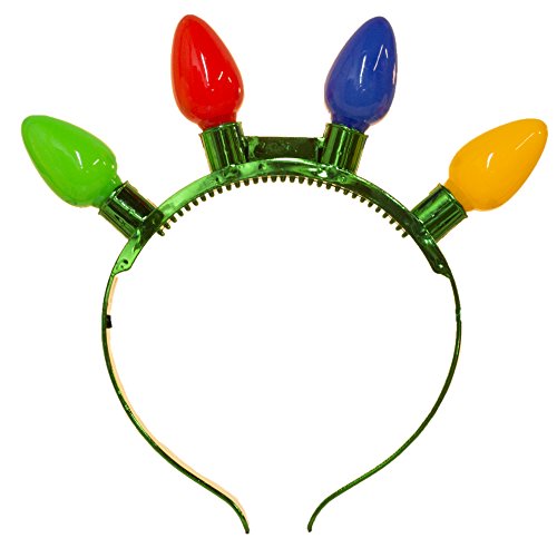 Christmas Accessory - Lotsa Lights Jumbo Flashing Light Bulb Headband
