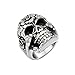 FANSING Jewelry Stainless Steel Fashionable Flower Skull Rings for Mens