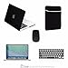 TOP CASE 5 in 1 - Rubberized Hard Case + Sleeve Bag + Keyboard Cover + Screen Protector + Mouse Compatible with Apple MacBook Pro 13" with Retina Display (Release 2012-2015) A1425 / A1502 - Black