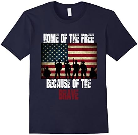 Men's Home Of The Free Because Of The Brave T-Shirt XL Navy