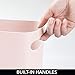 mDesign Plastic Slim Large 2.5 Gallon Trash Can Wastebasket, Classic Garbage Container Recycle Bin for Bathroom, Bedroom, Kitchen, Office, Outdoor Waste, Recycling - Aura Collection - Light Pink/Blush