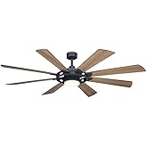 VAXCEL Burlington 68 in. Slate Gray Indoor Outdoor Rod Mount Farmhouse Ceiling Fan with Reversible Weathered Gray-Oak Blades,