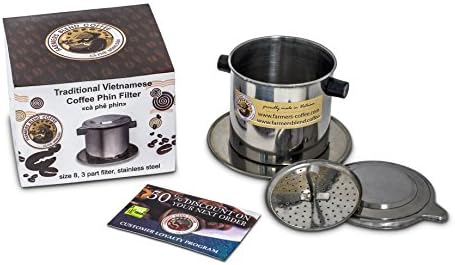Vietnamese Coffee Filter Phin, Stainless Steel Coffee Filter, Best Coffee Dripper for Office, Outdoor or Single Serve Pour Over Coffee - size 8 (1)