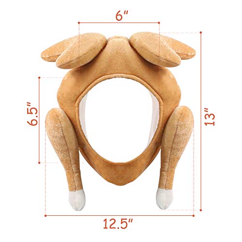 Amor Thanksgiving Turkey Hat,Thanksgiving Funny Party Hat for Thanksgiving and Halloween Costume Dress Up Party Brown