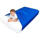 Special Supplies Sensory Bed Sheet for Kids Compression Alternative to Weighted Blankets - Breathable, Stretchy - Cool, Comfortable Sleeping Bedding (Blue, Twin)