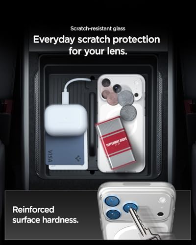 Spigen GLAStR EZ-Fit Optik Pro XL for iPhone 17 Pro MAX Camera Lens Protector [1 Pack] - Silver | Silver, 9H hardness, tempered glass, individual lens protection, precise lens cutouts, flash safe, crystal clear