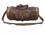 19" Inches Real Leather Weekend Luggage Bag Handbag Duffle Bag Gym Sports Bag