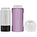 BrüMate HOPSULATOR TRíO 3-in-1 Stainless Steel Insulated Can Cooler, Works With 12 Oz, 16 Oz Cans And As A Pint Glass (Glitter Violet)