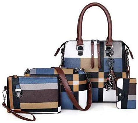 Luxury Handbags Plaid Women Bags Designer 2019 Tassel Purses and Handbags Set 4 Pieces Bags Female Bolsa Feminina Beautiful Bag
