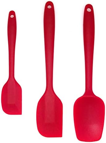 Orktree Silicone Spatula Set,3-piece 600ºF Heat-Resistant Spatulas & Baking Spoon, Safe Soft and Non-stick Flexible Rubber Spatulas with Stainless Steel Core