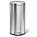 simplehuman 35 Liter / 9 Gallon Round Step Trash Can, Brushed Stainless Steel