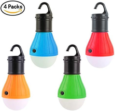 4 Packs LED Tent Light Emergency Light Camping Lantern Lamp Battery Powered Waterproof Portable Bulb Outdoor Equipment for Hiking Fishing Camping