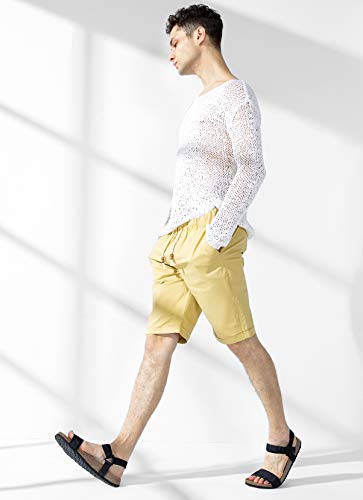 Tansozer Mens Shorts Casual Drawstring 