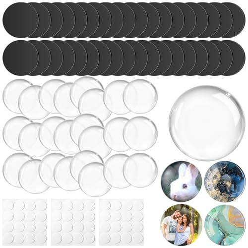 Photo 1 of Aertiavty 72 Pcs Fridge Magnets Making Kit, 2 Inch Glass Magnets for Refrigerator, Locker, Whiteboard, Office, Kitchen, Decorative Magnet (36 Round Magnet+36 Glass+Clear Adhesive Dots)