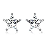 Sparkling Star CZ Earrings 925 Sterling Silver