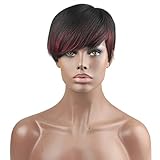 Dreambeauty Short Natural Full Wig 100 Brazilian Human Hair Silk Straight Short Wigs for African Amercian Black Women 1b/99J